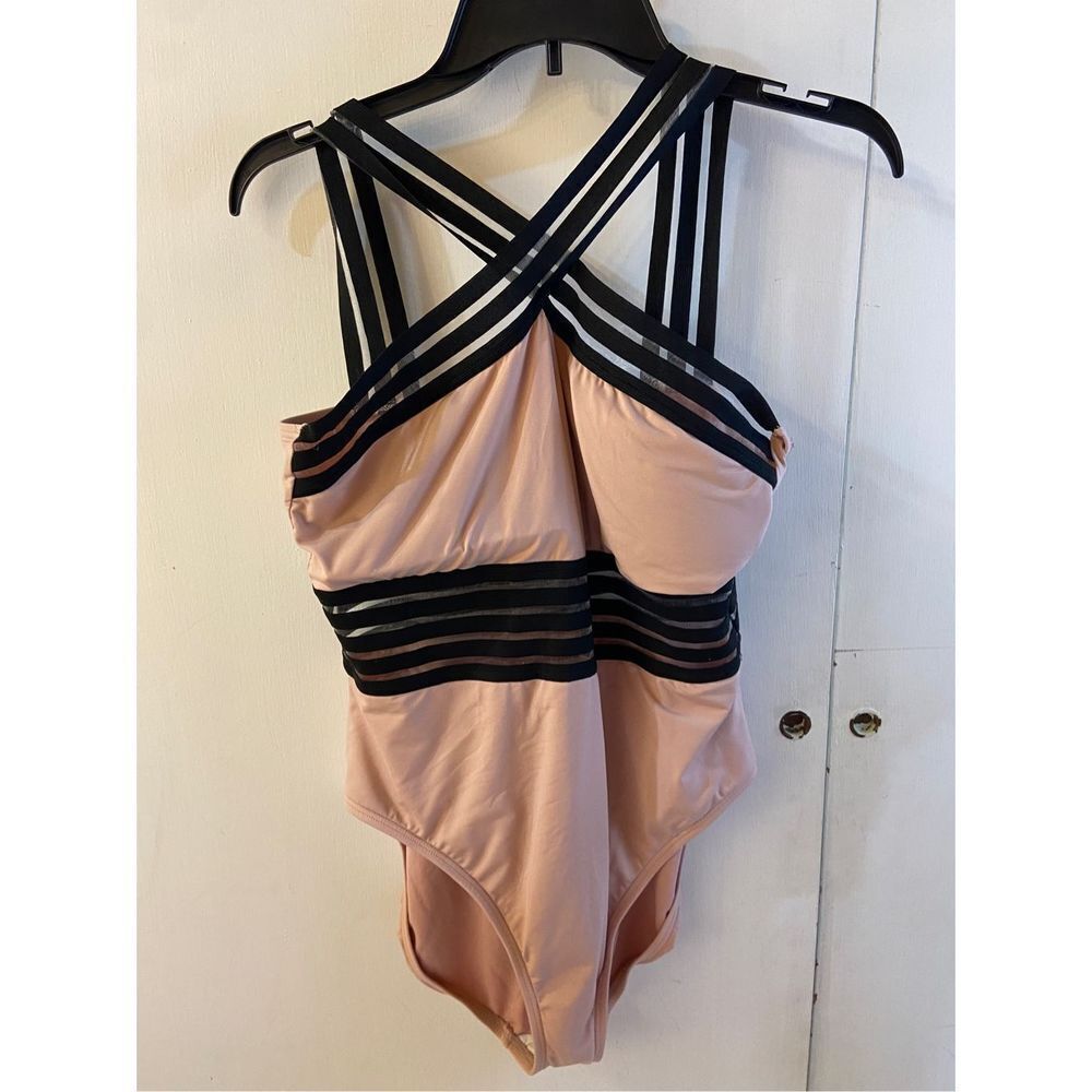 Kenneth Cole bathing suit Xl pink‎ black rn# 52419